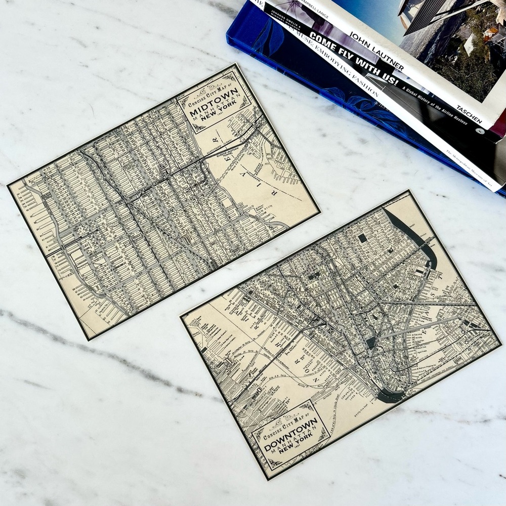 Set of 2_ Retro NYC Map Prints
